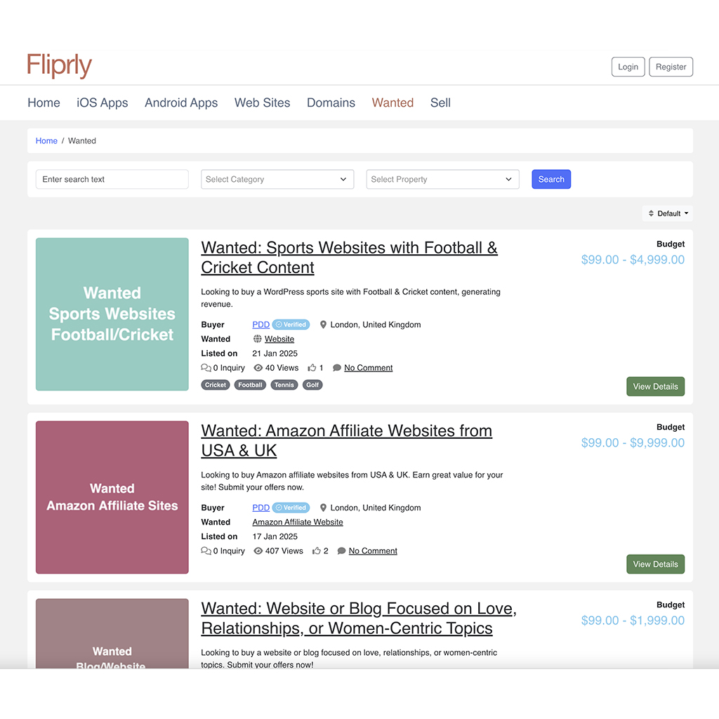 Fliprly Launches Wanted Section: Connecting Buyers to Their Ideal Digital Assets